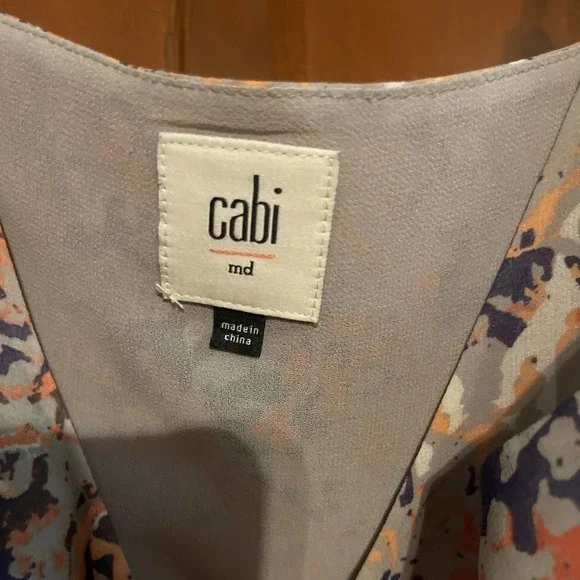 Cabi Fresco Shift Mini Slip Dress Women’s MEDIUM Purple Orange V-Neck - Picture 5 of 7